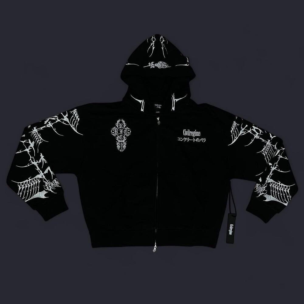 Civil regime zip up embroidered hoodie - Picture 5 of 7